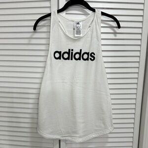 adidas White Tank Top with Black Logo